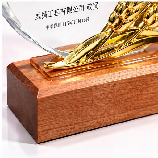 金穗榮耀水晶木質獎盃