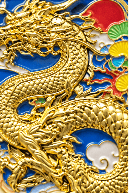 金龍浮雕彩繪紀念獎牌